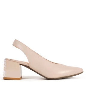 Beige leather sandals